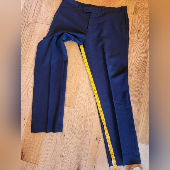 Indochino Wool Mohair Navy Suit Jacket Blazer sz 40R Pants sz 34 Two Button Blue - Picture 3 of 14